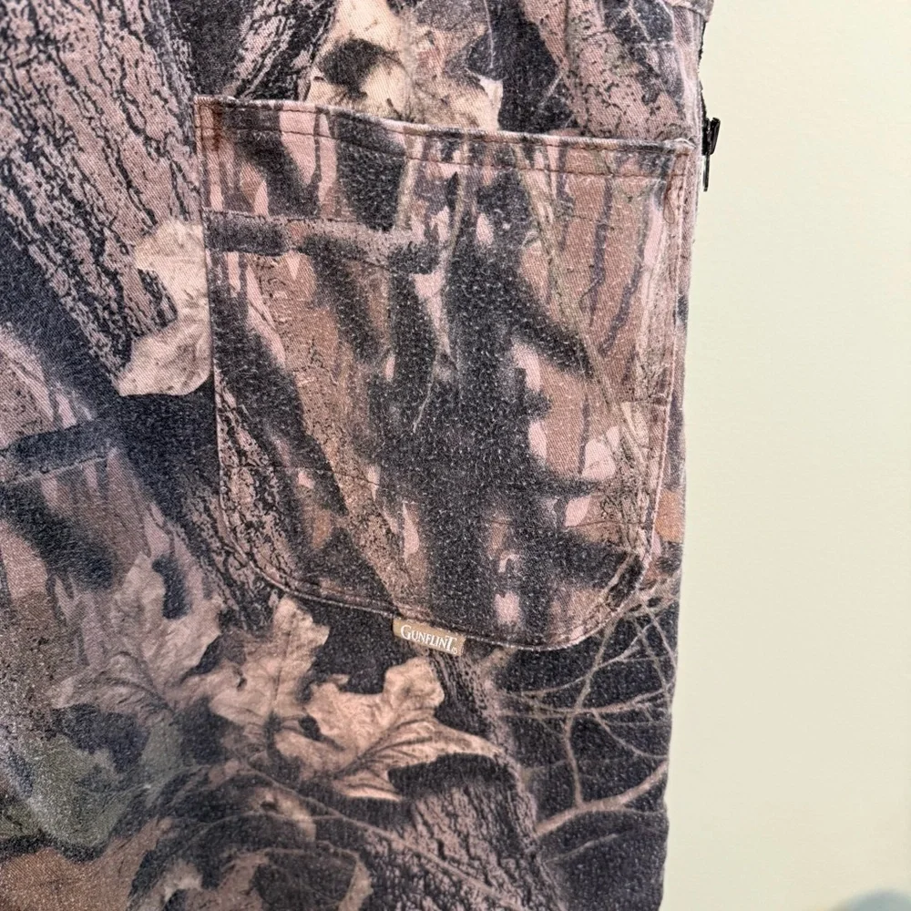 Vintage Gunflint Camo mossy men’s bib overalls hunting quilted XXL size 52-54